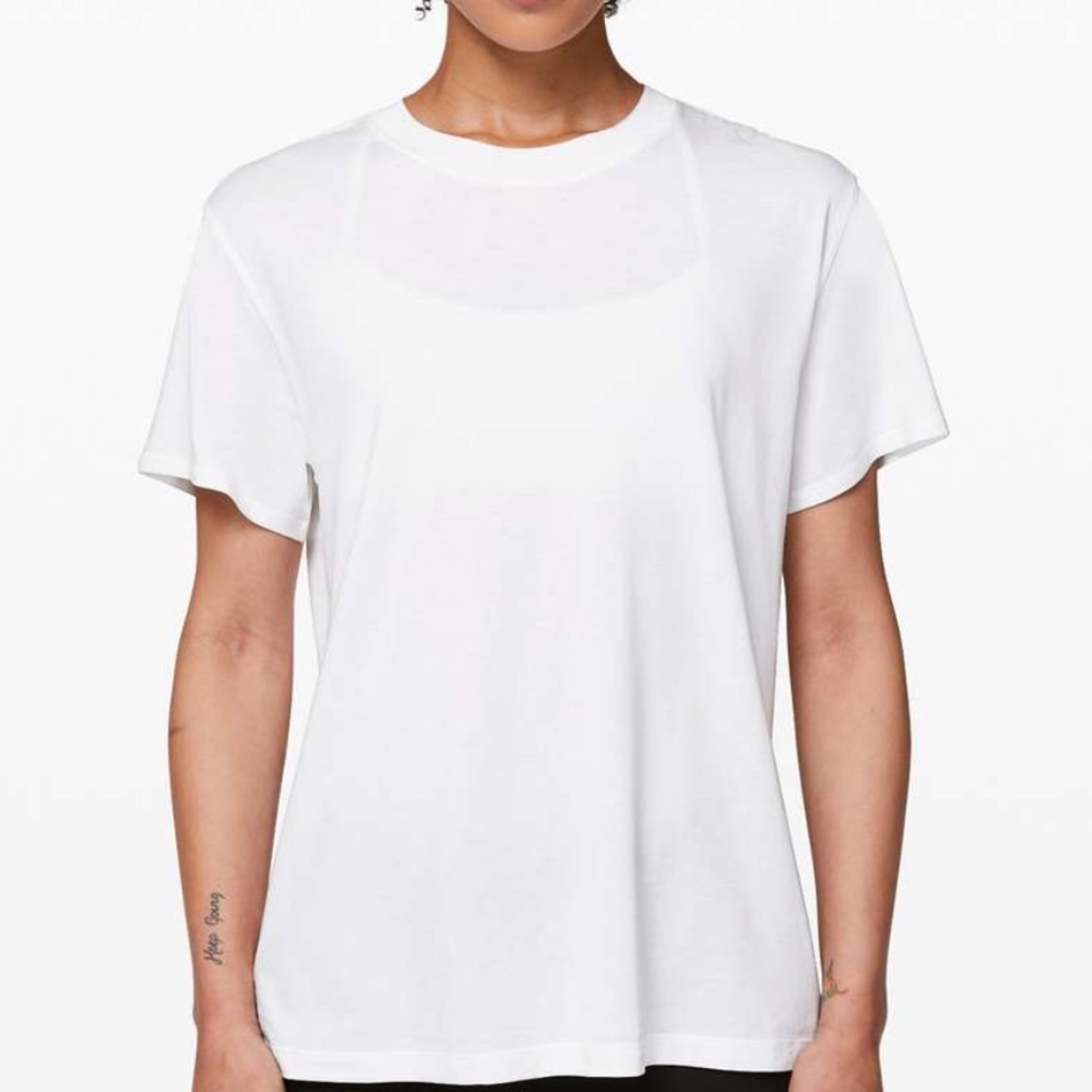 Lululemon White Boyfriend Tee